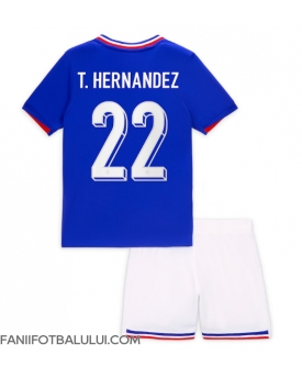 Franța Theo Hernandez #22 Echipament de Fotbal Replică European 2024 Copii Acasa (+ Șorturi)